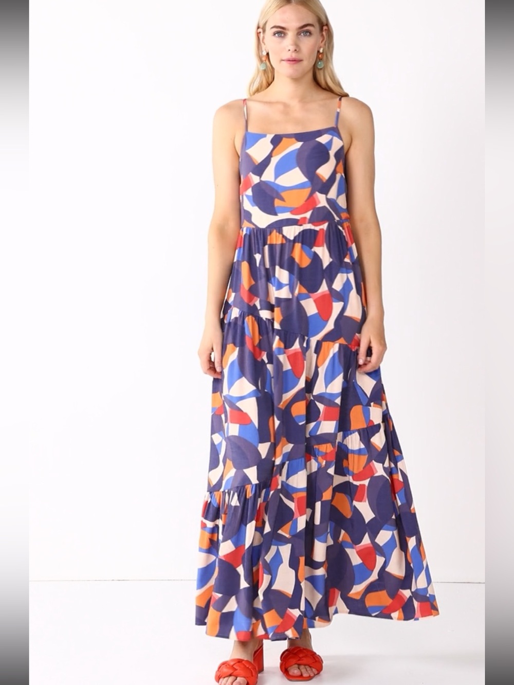 NINE WEST CAMI TIERED MAXI DRESS
